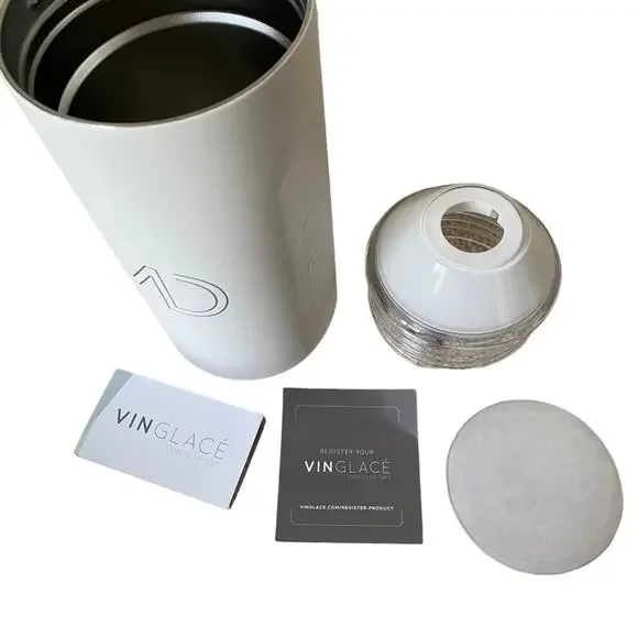 Vinglace Wine Bottle Insulated Chiller Portable White NWTs - Picture 7 of 9